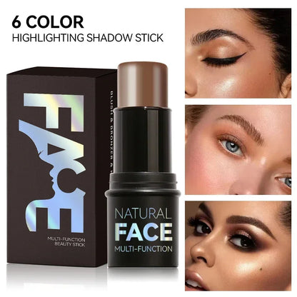 Multifunctional Highlighter and Bronzer Stick for Face Contouring